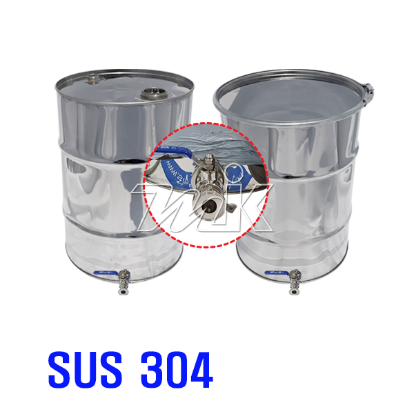 스텐드럼통100L(0.8T) 위생밸브-쎄니타리(밀폐/개방형)(20444)